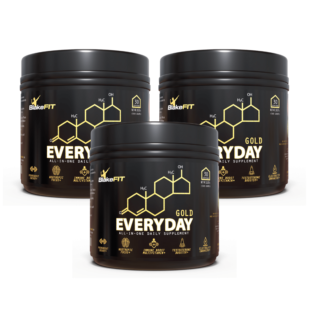 3-Pack Everyday Gold All-in-one Supplement Powder | Watermelon Lime | Immune Boost Multivitamin | Preworkout | Electrolytes | Nootropics | Keto-Friendly | Vegan Certified